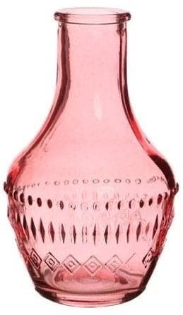 Gekleurd glazen flesje milano soft pink ø6 cm h10 per stuk, Nieuw