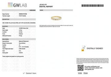 Zonder minimumprijs - Ring - 14 karaat Geel goud - 2.66ct.