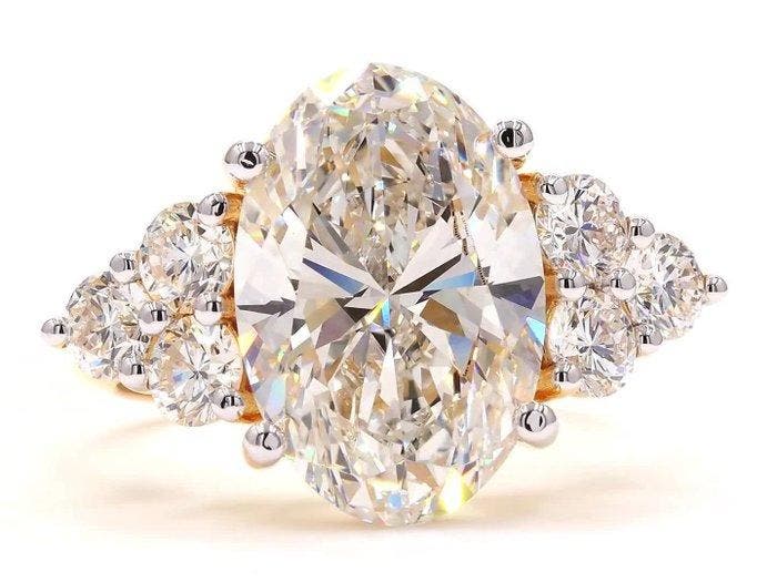 Zonder minimumprijs - Ring - 18 karaat Geel goud - 7.05ct., Handtassen en Accessoires, Ringen