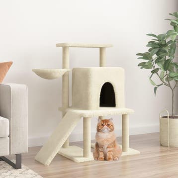 vidaXL Kattenmeubel met sisal krabpalen 96,5 cm crèmekleurig, Verzenden