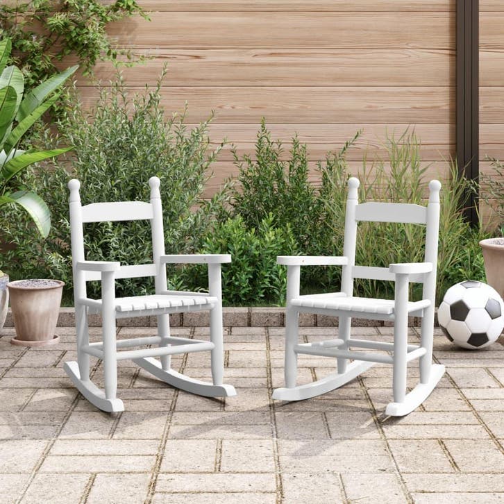 vidaXL Schommelstoelen 2 st voor kinderen massief, Maison & Meubles, Chaises, Envoi