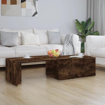 vidaXL Salontafel 150x50x35 cm bewerkt hout gerookt, Verzenden
