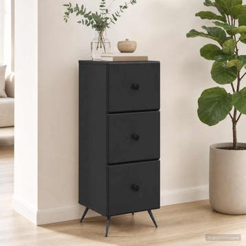 vidaXL Ladekast Zwart 33 x 34,5 x 90 cm Bewerkt hout, Verzenden