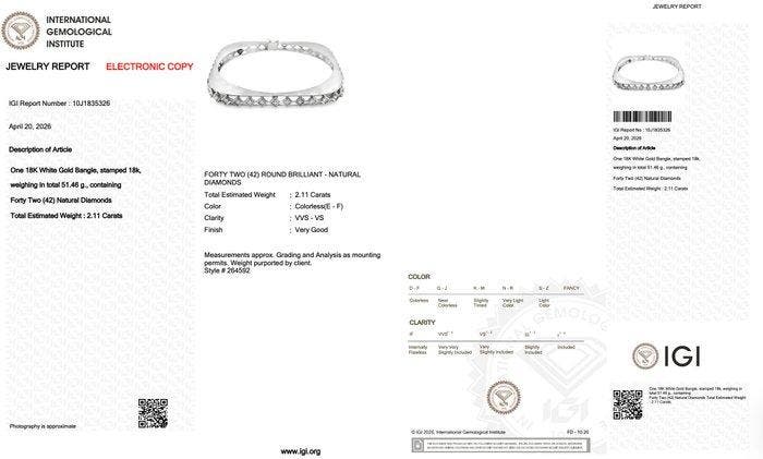 Bracelet - 18 carats Or blanc - 2.11ct. tw. Diamant, Handtassen en Accessoires, Antieke sieraden