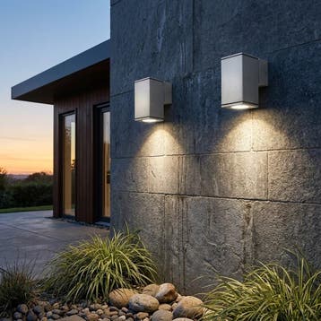 Wandverlichting modern 2x Kevin Wandspot Down Aluminium, Tuin en Terras, Verzenden, Nieuw