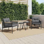 vidaXL 4-delige Balkonset met kussens staal zwart, Tuin en Terras, Tuinsets en Loungesets, Verzenden, Nieuw