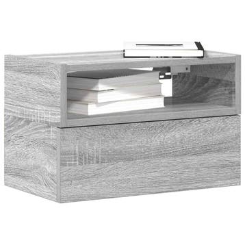 vidaXL Nachtkastjes 2st wandgemonteerd 45x26x28,5cm grijs, Verzenden