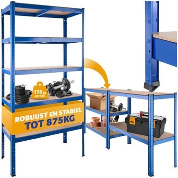 Opslagrek 5 niveaus - 875 kg, Huis en Inrichting, Verzenden, Nieuw
