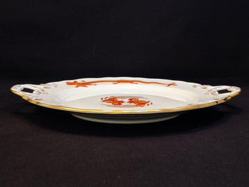 Meissen - Plateau - rond avec poignée/plateau 30,5x26,3x2,8, Antiek en Kunst, Antiek | Meubels | Tafels