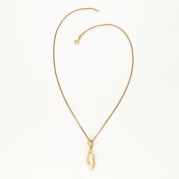 Ketting met hanger - 18 karaat Geel goud - 0.03ct. tw.