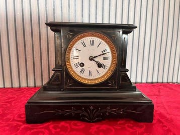 haardmantelklok - A.D. Mougin Napoleon III Marmer, Brons -, Antiek en Kunst