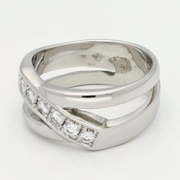 Ring - 18 karaat Witgoud Diamant (Natuurlijk), Nieuw