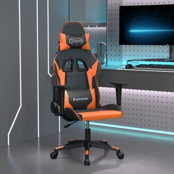 vidaXL Gamestoel kunstleer zwart en oranje, Huis en Inrichting, Stoelen, Verzenden, Nieuw