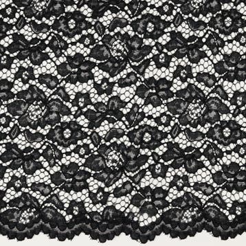 10 meter kant stof - Zwart - 100% polyester, Verzenden, 120 cm of meer, Zwart, Kant