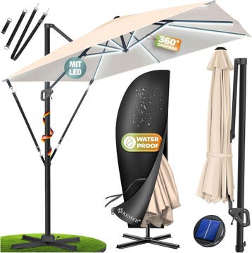 KESSER® Parasol zweefparasol SUN XL 300 x 300 cm incl. afdek, Verzenden, Nieuw