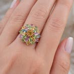 Sans prix de réserve - Bague Plaqué or Tourmaline - Or