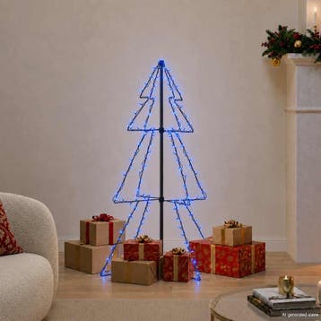 vidaXL Kegelkerstboom 160 LEDs binnen en buiten 78x120 cm, Verzenden, Nieuw