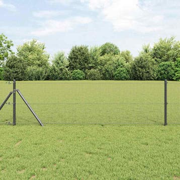vidaXL gelast draadhek met grondbevestiging 50 x 0,4 m Grijs, Tuin en Terras, Verzenden, Nieuw