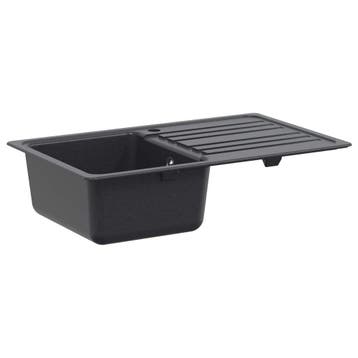 vidaXL Keukenspoelbak met afdruiprek Graniet 76,5 cm x 46 cm, Huis en Inrichting, Verzenden, Nieuw