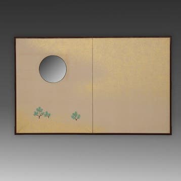 Vouwscherm  (byôbu) - Papier, Gelakt hout, bladgoud -