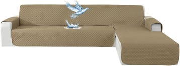 Hoekbankhoes L-vorm, khaki | Retour deal: 33% korting, Huis en Inrichting, Verzenden, Zo goed als nieuw