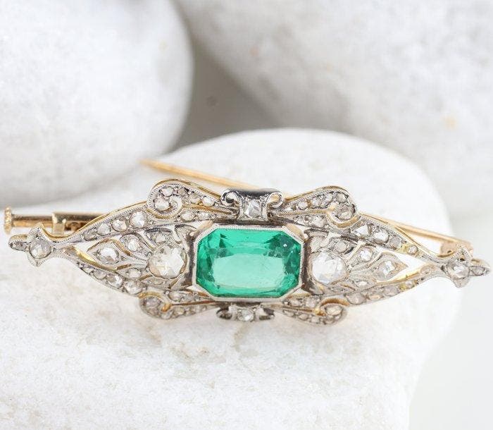 Zonder minimumprijs - Ring - 18 karaat Witgoud, Geel goud -, Bijoux, Sacs & Beauté, Bagues