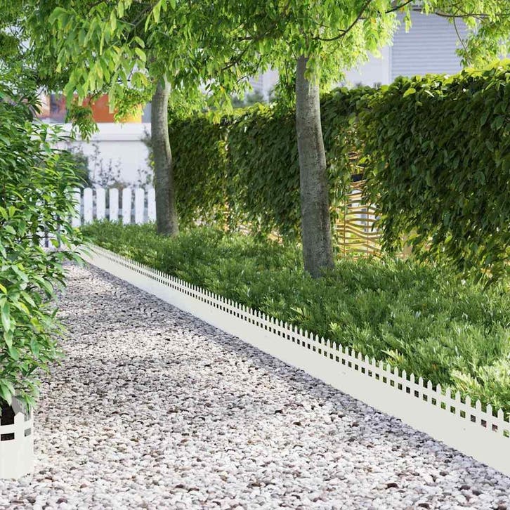 vidaXL Gazonranden 20 pcs 103 x 0,05 x 22 cm Staal Wit, Jardin & Terrasse, Traverses & Bordures, Envoi