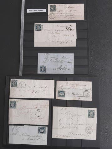 Frankrijk 1850 - Acht gefrankeerde brieven met een blauwe 25