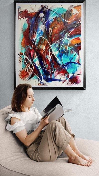 Luc Mora - L algue bleue - XXL, Antiquités & Art, Art | Objets design