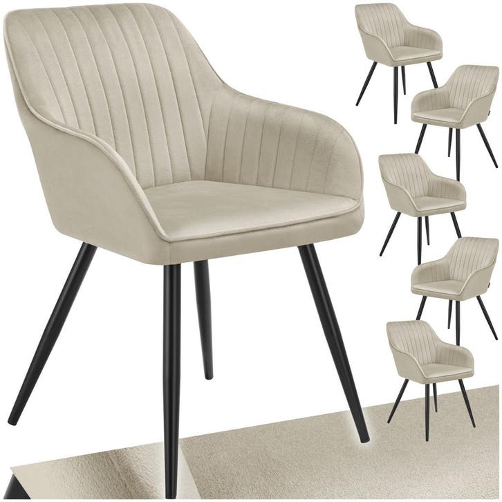 Stoel Marilyn, fluweeloptiek, gestikt, Maison & Meubles, Chaises, Envoi