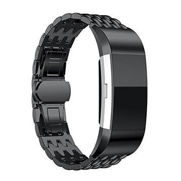 Fitbit Charge 2 Gevlochten Stalen Armband - Zwart -, Verzenden, Nieuw