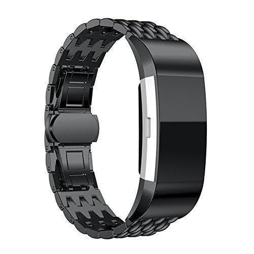 Fitbit Charge 2 Gevlochten Stalen Armband - Zwart -, Bijoux, Sacs & Beauté, Montres connectées, Envoi