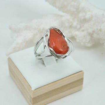 Corail - Argent - Bague - CORALLO MEDITERRANEO