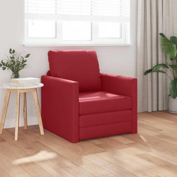 vidaXL Slaapbank / zetel 60cm Wijnrood Kunstleer, Verzenden, Nieuw