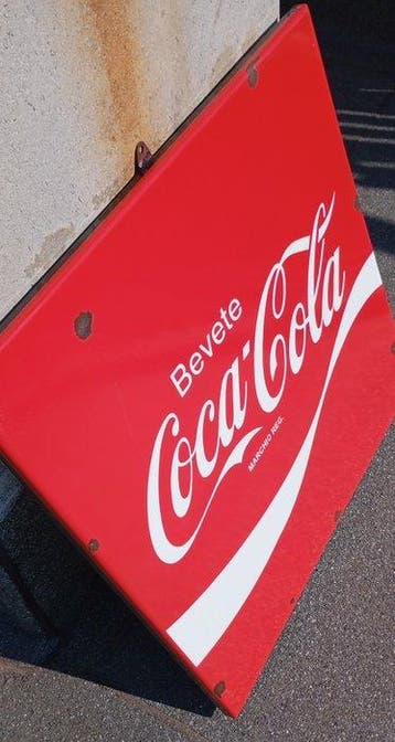 Coca-Cola - Coca-Cola emaillebord - Emaille bord - IJzer, Antiek en Kunst