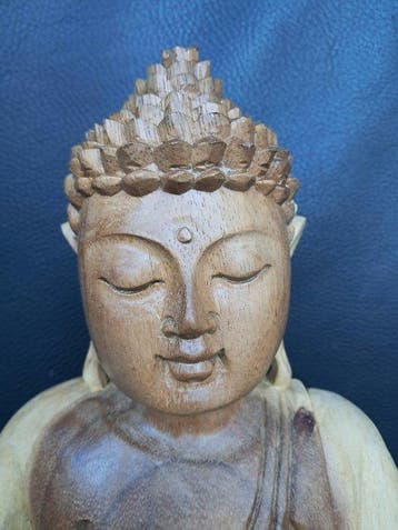 boudha en bois/Vitarka mudra/fait main - Sculpture - Bouddha