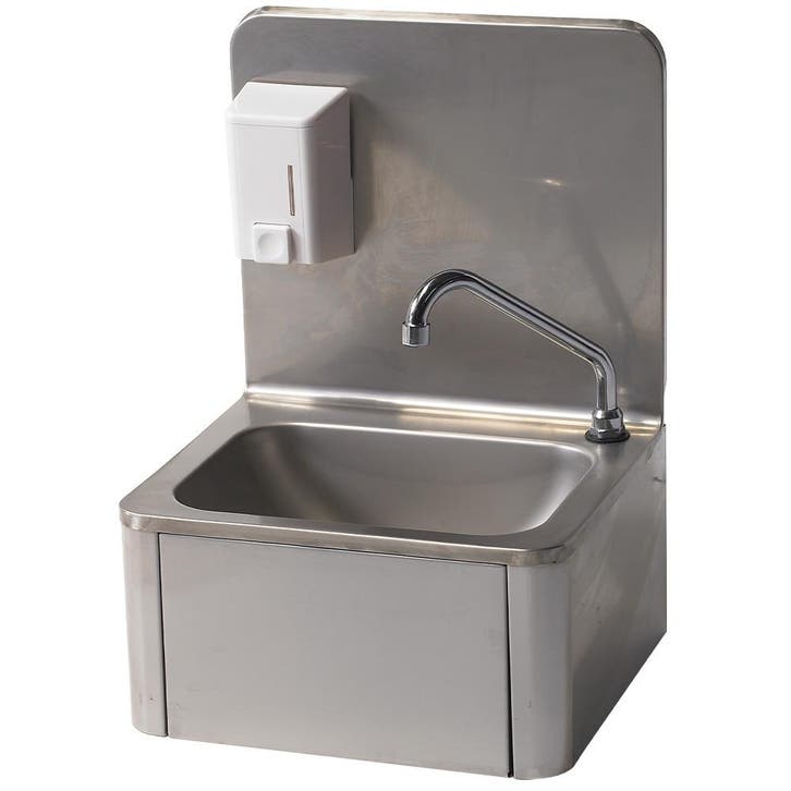 Handwasbak | RVS | Zeepverdeler 500ml | 430x340x560(h)mm, Zakelijke goederen, Horeca | Keukenapparatuur, Nieuw in verpakking, Verzenden