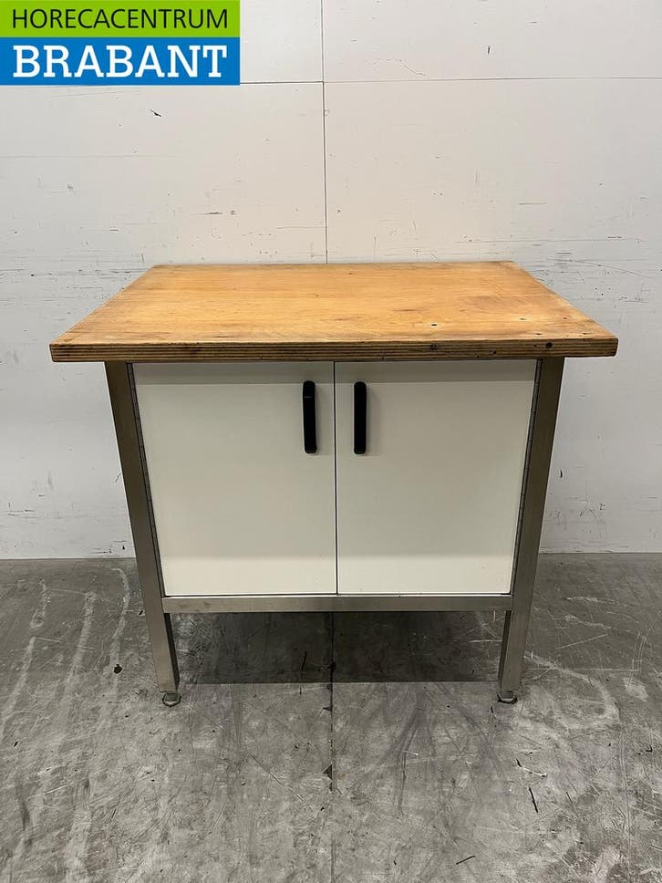 RVS Werkkast Werktafel 90,5 cm 2 Klapdeuren Horeca, Zakelijke goederen, Horeca | Meubilair en Inrichting, Ophalen of Verzenden