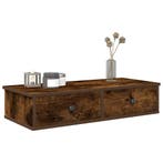 vidaXL Wandschap met lades 80x31x17 cm bewerkt hout gerookt, Verzenden