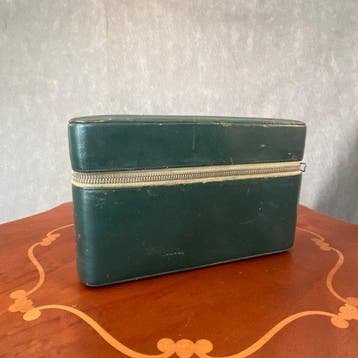Reisset met toiletartikelen - Staal, Glas, Hout, volledig, Antiek en Kunst