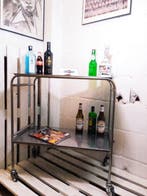 Salontafel - Antieke medische tafel, drankenkast - Staal,