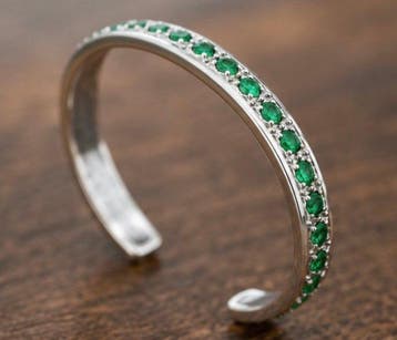 Zonder minimumprijs - Armband Zilver - 3.50ct. tw. Smaragd -, Nieuw