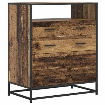 vidaXL Ladekast 4-Lade Oud hout 70 x 41 x 83,5 cm Bewerkt, Verzenden, Nieuw