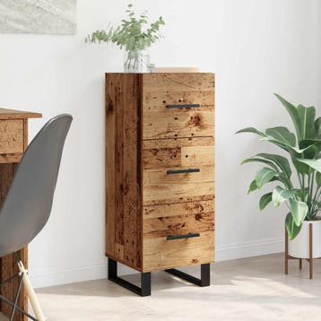 vidaXL Dressoir Oud Hout 34,5 x 34 x 90 cm Geengineerd Hout, Huis en Inrichting, Kasten | Dressoirs, Verzenden, Nieuw