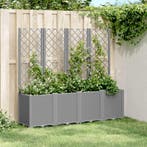 vidaXL Plantenbak met latwerk 160x40x140 cm polypropeen, Verzenden, Nieuw