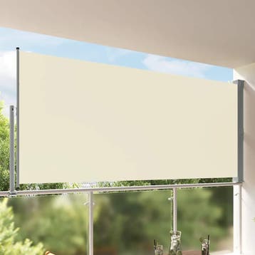 vidaXL Tuinscherm uittrekbaar 160x300 cm crèmekleurig, Verzenden, Nieuw