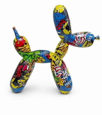 Statue, street Art balloon dog - 24 cm - polyrésine