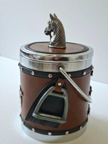 Ijsemmer - Metaal, kunstleer - Equestrian Ice Bucket