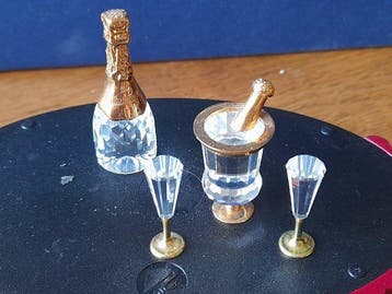 Swarovski - Figurine - Champagne set (4) - Cristal