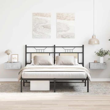 vidaXL Nachtkastjes 2 st zwevend 40x30x15 cm bewerkt hout, Huis en Inrichting, Slaapkamer | Nachtkastjes, Verzenden, Nieuw